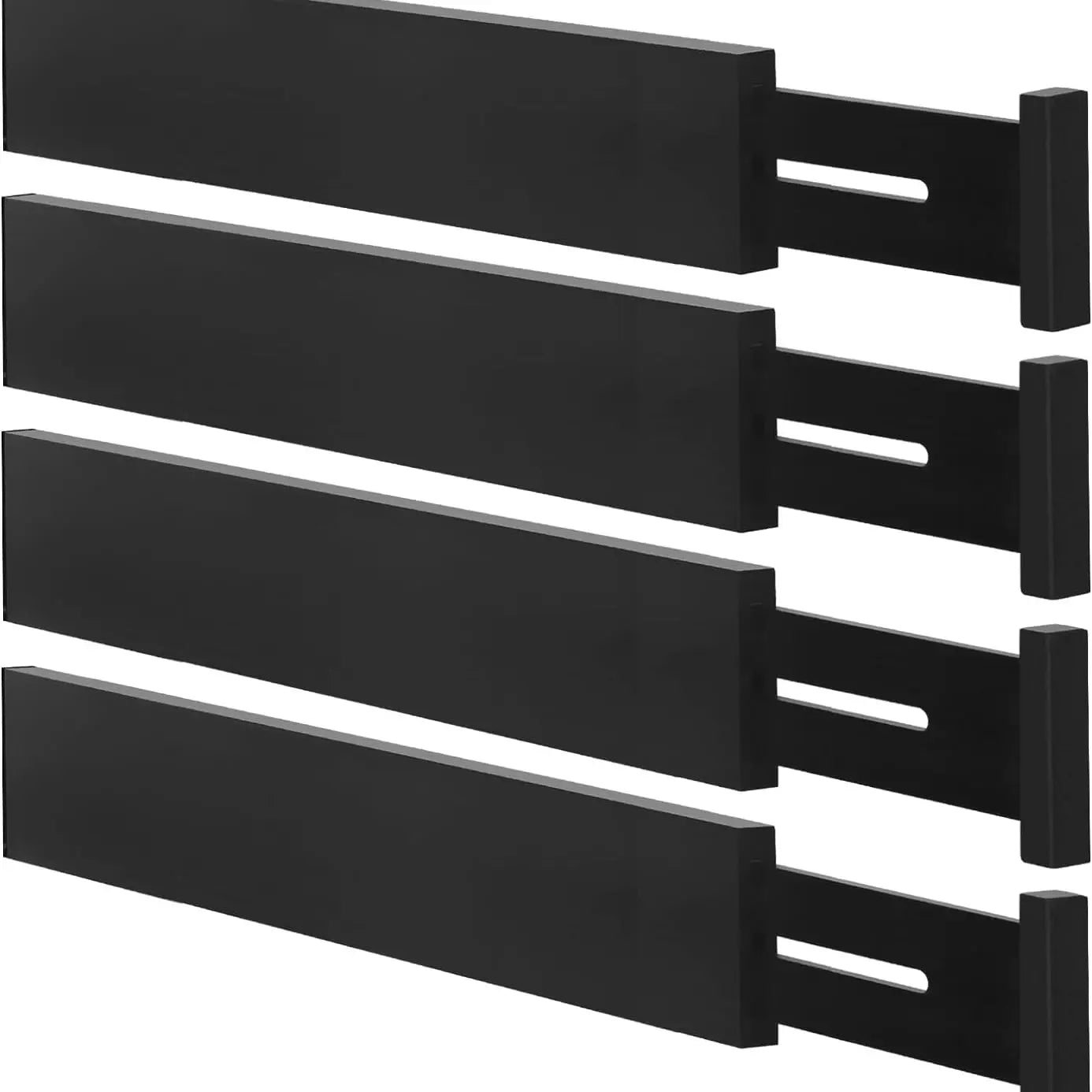 Bamboo Drawer Dividers Organizers, Kitchen Drawer Organizer, Adjustable Drawer Divider for Clothes, Kitchen, Dresser, Bedroom, Bathroom and Office