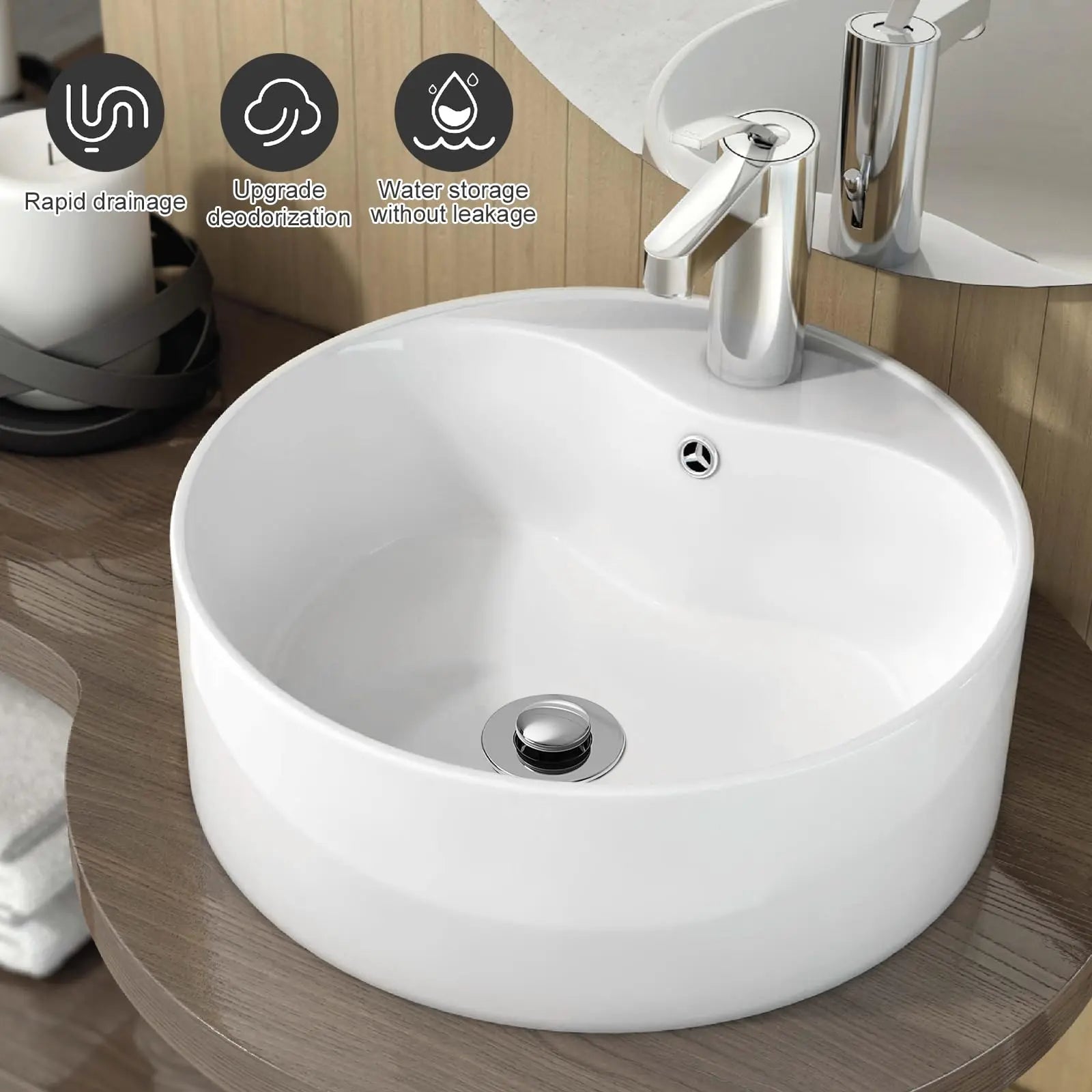 Bathroom Sink Drain Strainer, Pop up Sink Drain Strain, Bathroom Sink Stopper with Removable Stainless Steel, Filter Basket Hair Catcher Hair Catcher