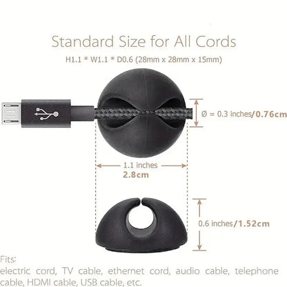 Data Cable Fixer, 3/6Counts Multipurpose Desktop Charging Cable Organizer, Multifunctional Self-Adhesive Data Cable Holder for Home Office, Summer Gift, Extension Cable Organizer