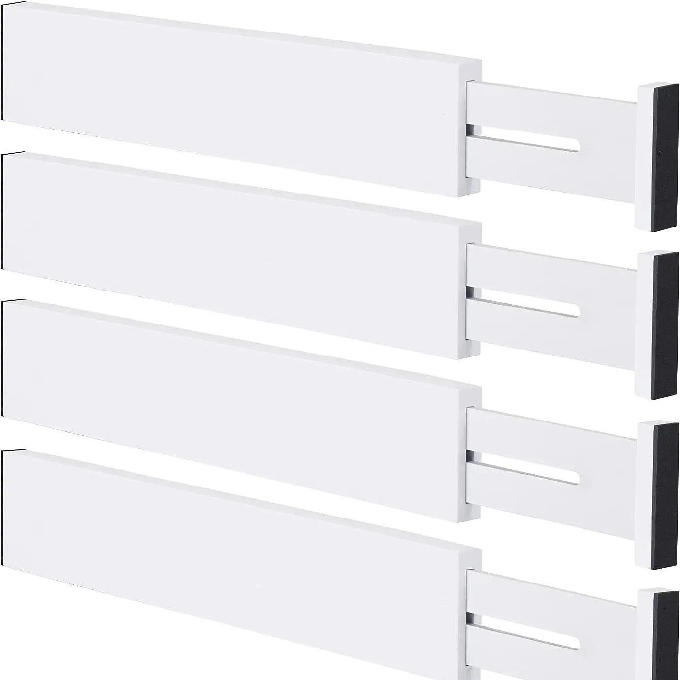 Bamboo Drawer Dividers Organizers, Kitchen Drawer Organizer, Adjustable Drawer Divider for Clothes, Kitchen, Dresser, Bedroom, Bathroom and Office