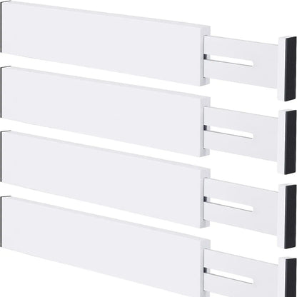 Bamboo Drawer Dividers Organizers, Kitchen Drawer Organizer, Adjustable Drawer Divider for Clothes, Kitchen, Dresser, Bedroom, Bathroom and Office