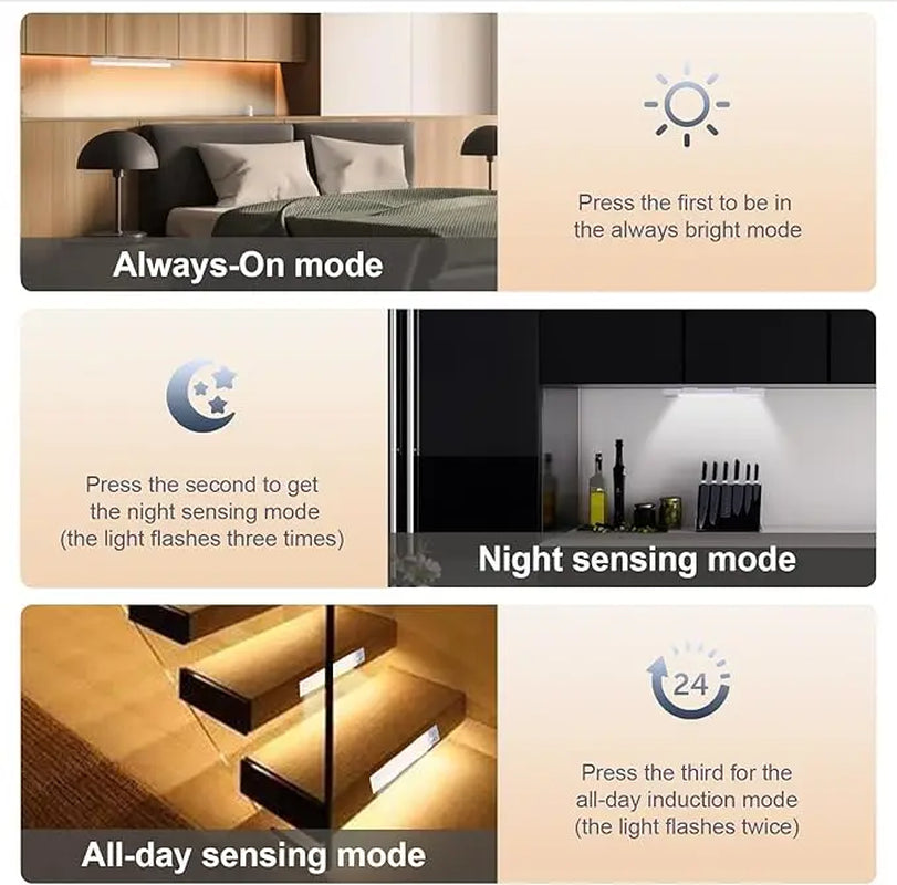 【Tiktok Top Seller】Led Motion Sensor Cabinet Light for Fall, under Cabinet Closet Light, Waterproof LED Strip Light for Kitchen, Bathroom, Closet, Hallway, Stairway & Garage, Wall Mounted LED Lights for Home, LED Lights Bedroom, Summer Essentials