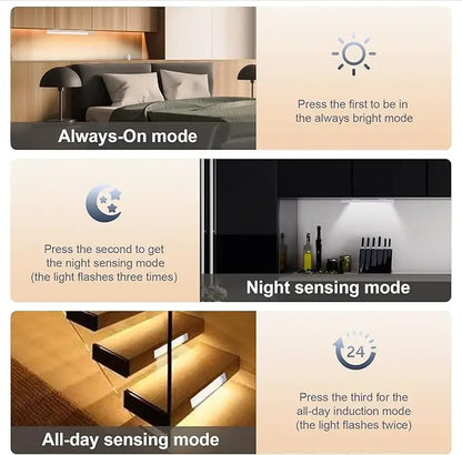 【Tiktok Top Seller】Led Motion Sensor Cabinet Light for Fall, under Cabinet Closet Light, Waterproof LED Strip Light for Kitchen, Bathroom, Closet, Hallway, Stairway & Garage, Wall Mounted LED Lights for Home, LED Lights Bedroom, Summer Essentials