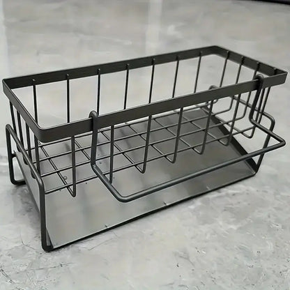 Kitchen Sink Drain Rack, Space Saving Punch-Free Spice Rack with Rag Drain Function, Sink Faucet Organizer, Home Organizer for Kitchen, Drainage Rack
